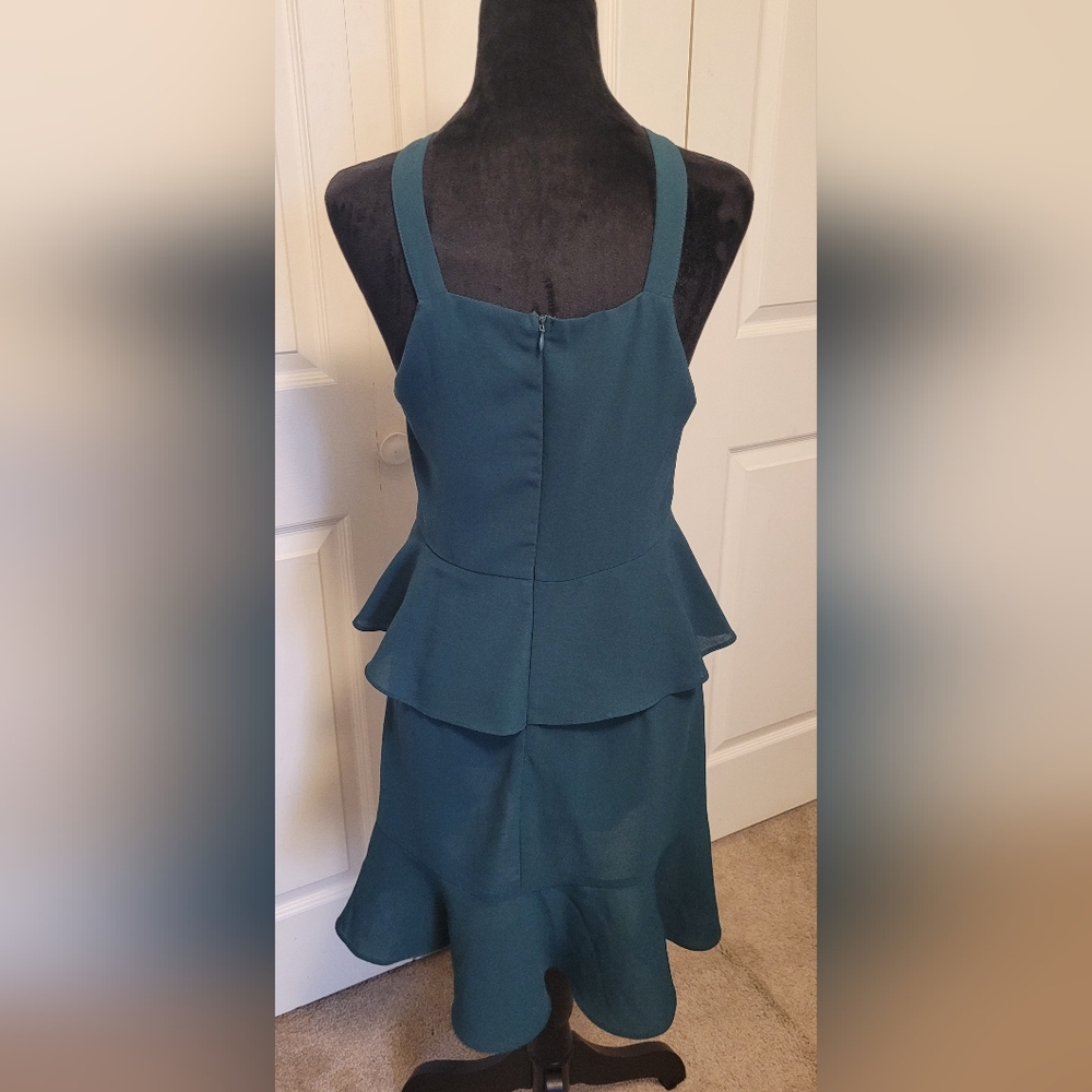 Lulu's Asymmetrical Green Ruffle Dress - Picture 9 of 12